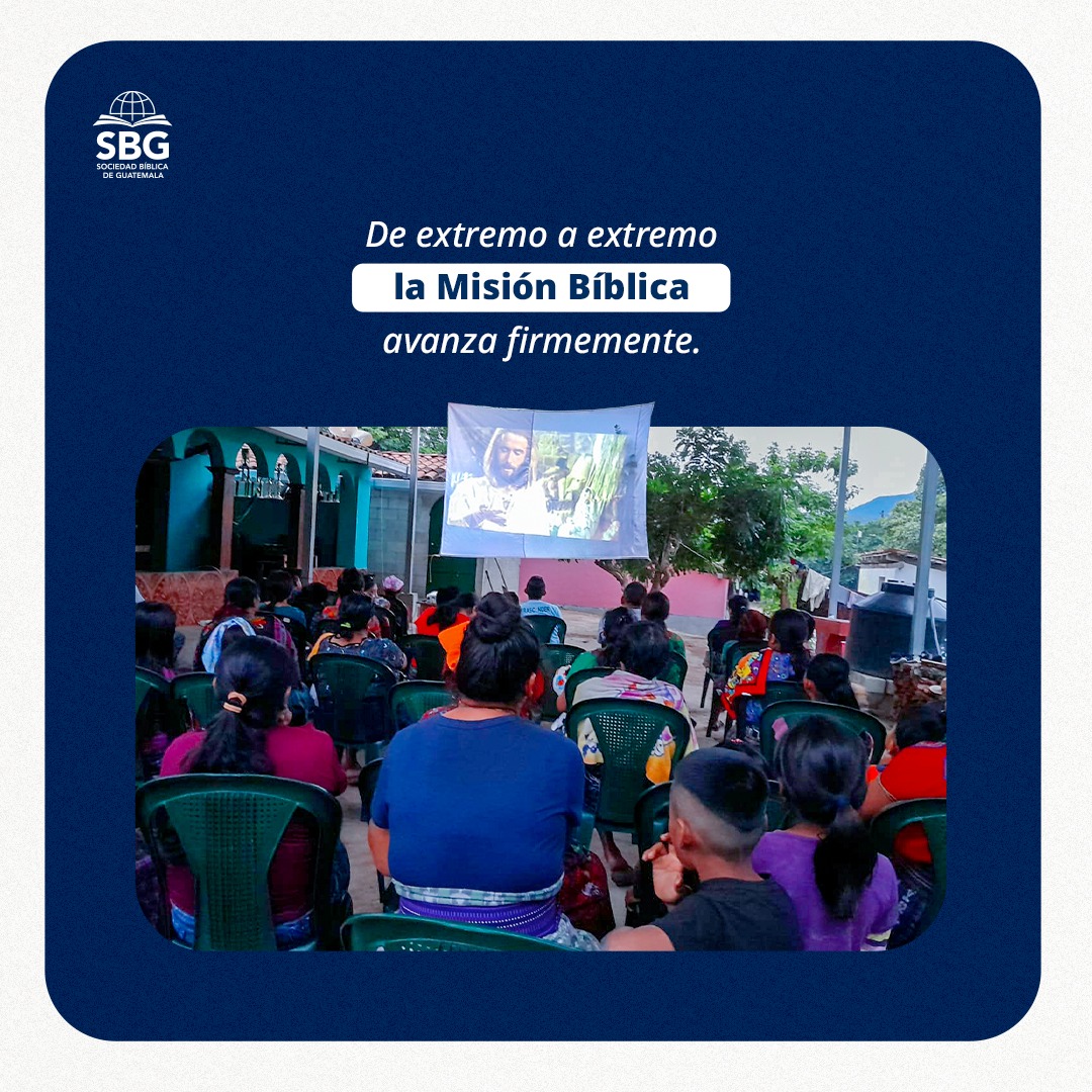 En 2022, a través de la proyección de la película Jesús y la Biblia en audio, 18,390 personas fueron alcanzadas por el proyecto End to End en los departamentos Baja Verapaz, Alta Verapaz, y San Marcos.

#SBG #guatemala