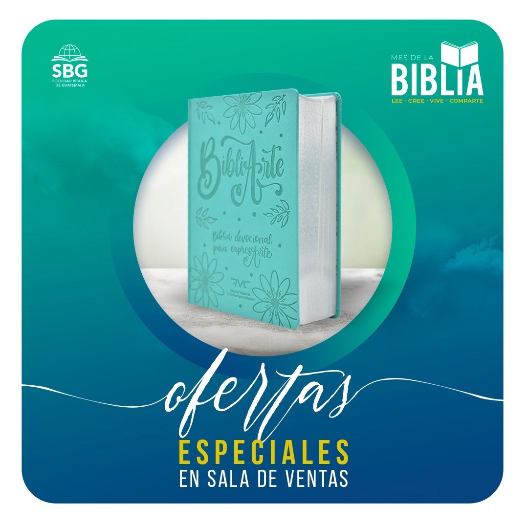 ¡Ofertas especiales durante el Mes de la Biblia!
Biblia Devocional Bibliarte a sólo Q359. 

*Oferta exclusiva en nuestras salas de venta.

#SBG #Guatemala #MesDeLaBiblia