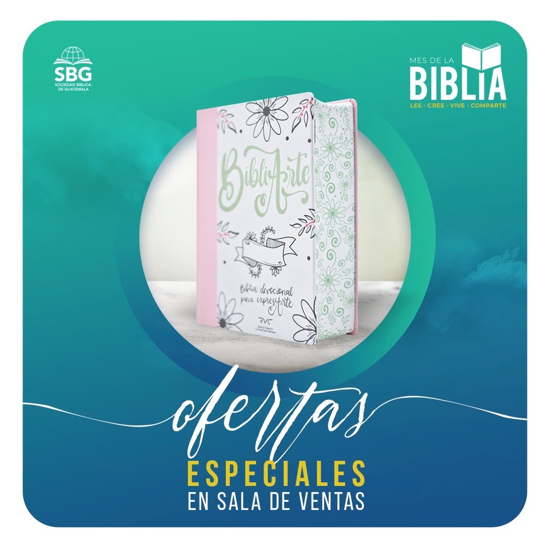 ¡Ofertas especiales durante el Mes de la Biblia!
Biblia Devocional Bibliarte a sólo Q359. 

*Oferta exclusiva en nuestras salas de venta.

#SBG #Guatemala #MesDeLaBiblia