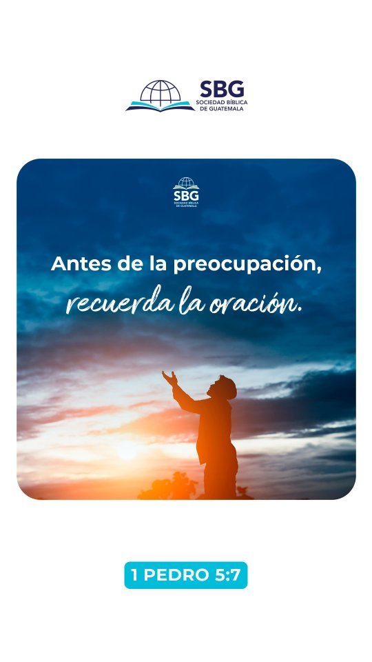 Antes de la preocupación, recuerda la oración. 🙏
Así que pongan sus preocupaciones en las manos de Dios, pues él tiene cuidado de ustedes. 1 Pedro 5:7 TLA
#SBG #SociedadBiblica #Guatemala #Guate #GT #oracion #biblia