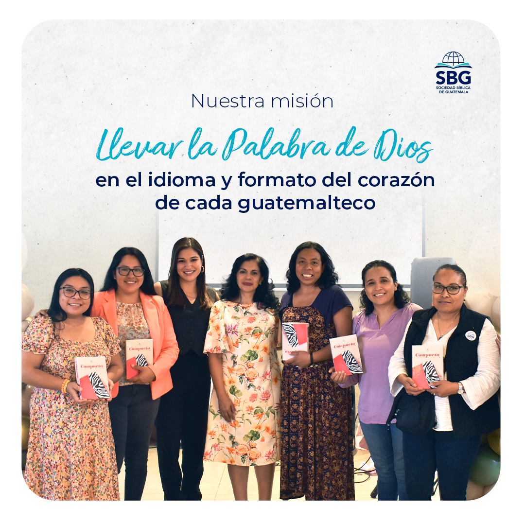 Sociedad Bíblica de Guatemala ha laborado en Guatemala desde hace 45 años; para lograr distribución más amplia, eficiente de las Sagradas Escrituras en idiomas y medios que respondan a las necesidades de los guatemaltecos. 📖🌟
Su fin es servir al Señor Jesucristo, a su iglesia y a todo creyente que desee tener un contacto directo con Su Palabra. ⛪ Esta tarea se lleva a cabo en cooperación con todas las iglesias cristianas y organismos vinculados con éstas.

#SBG #SociedadBiblica #Guatemala #Biblia #Versiculo #MesDeLaBiblia #2024 #GT #EstudioBiblico #LuzEnMovimiento #StaffSBG #TodosSomosLaMision