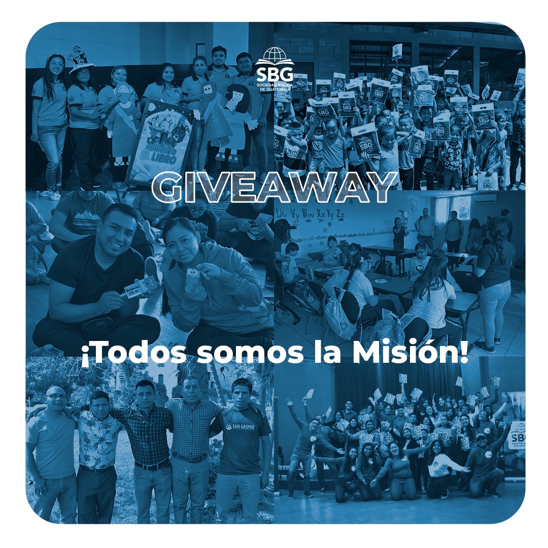 45 años en Guatemala - Lo celebramos con un Giveaway ¡doble! 🥳🥳🤩
Existimos para servir a nuestro Señor Jesucristo, a su iglesia y a todo creyente que desee interactuar con Su Palabra. Esto es en asociación y cooperación con iglesias cristianas y organismos vinculados con éstas.
Comenta, participa y gana una de dos Biblias que regalaremos. Lee todas las instrucciones:
✅Sigue la cuenta de SBG en Instagram, Facebook o Tiktok
✅Responde en esta publicación a la pregunta: cómo trabajas para compartir la Biblia en Guatemala? 
Añade el hashtag #TodosSomosLaMision

* Se anunciarán a los dos ganadores el viernes 15 de noviembre
* Se revisará que cumpla todas las instrucciones
* Si tienes tu perfil privado, envíanos una captura de tu historia con más de 10 hrs de publicación
📍 Giveaway exclusivo para Guatemala
#Giveaway #GT #Guatemala #Biblia #Estudio #Devocional #SociedadBiblica #SBG #FYP #Giveaway