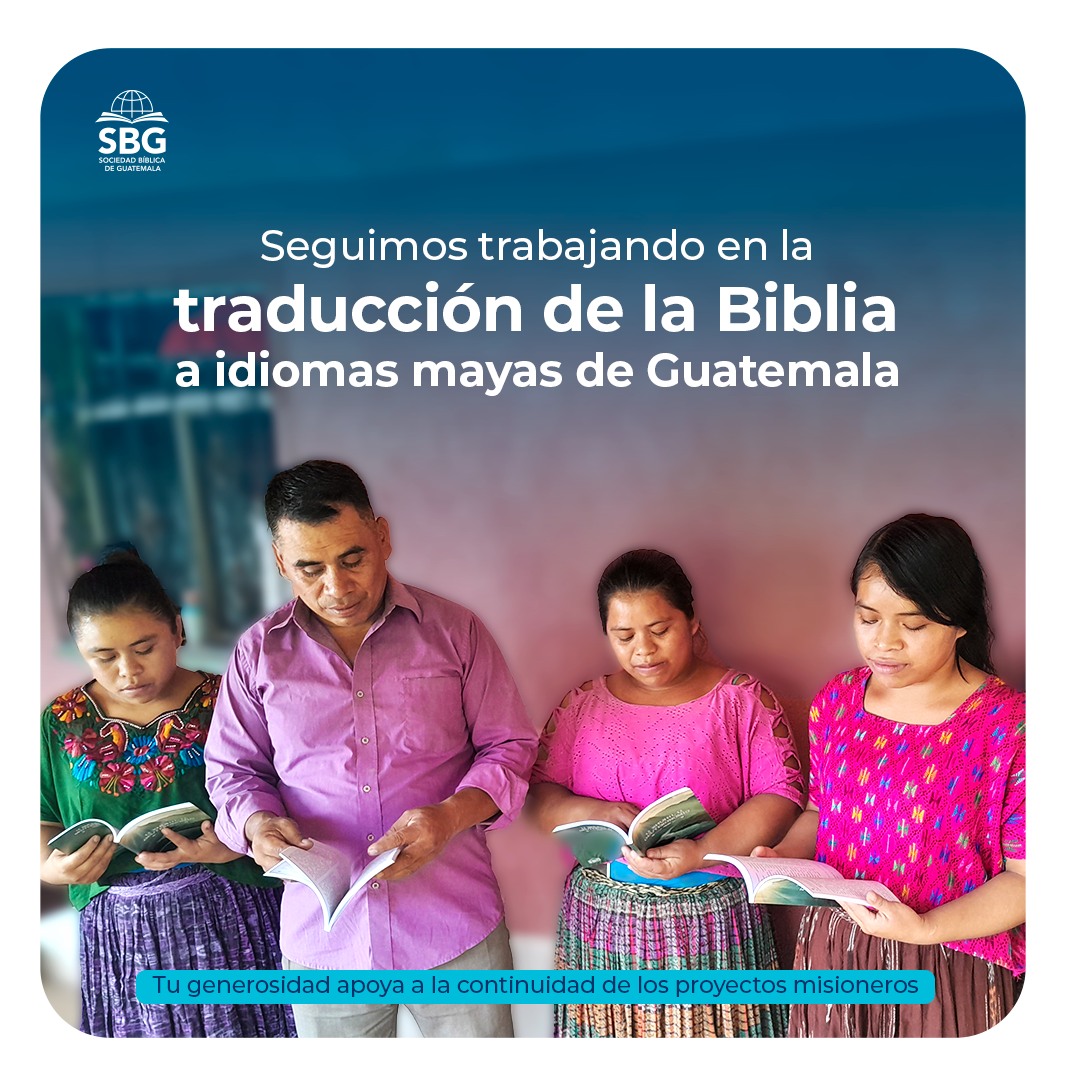 Sabías que se hablan 22 idiomas mayas en Guatemala y estos se dividen en 54 variantes regionales. 🤔

Sociedad Bíblica de Guatemala ha trabajado en varias traducciones de la Biblia a idiomas mayas para disponerlo en el idioma del corazón de las comunidades maya-hablantes. 📖❤️
Actualmente solamente en 11 idiomas mayas guatemaltecos  se ha traducido la Biblia pero, se sigue trabajando para alcanzar la traducción en cada variante.

¿Te gustaría aportar para que continúe este programa de traducciones? 🤗 Puedes donar lo que nazca de tu corazón a través del siguiente link https://mallvirtualvisanet.com.gt/formulario-de-pago/763/sociedad-biblica-de-guatemala

#SBG #SociedadBiblica #Guatemala #Biblia  #Donacion #Dona #ProyectosMisioneros